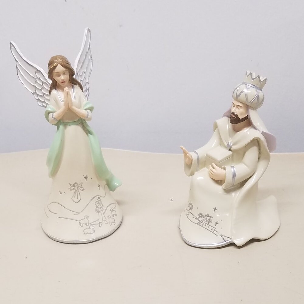 Silver Blessings Nativity Christmas Tree Collection Angel & King Caspar Figurine